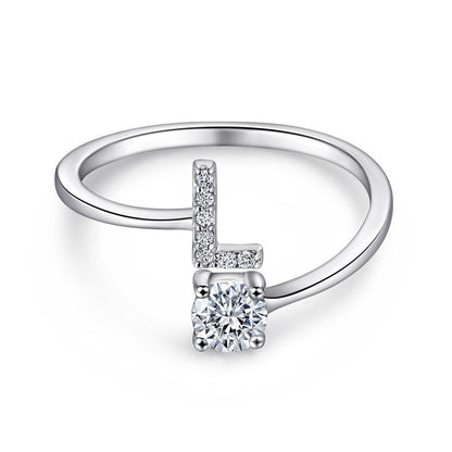 Bague initiale en Argent Sterling