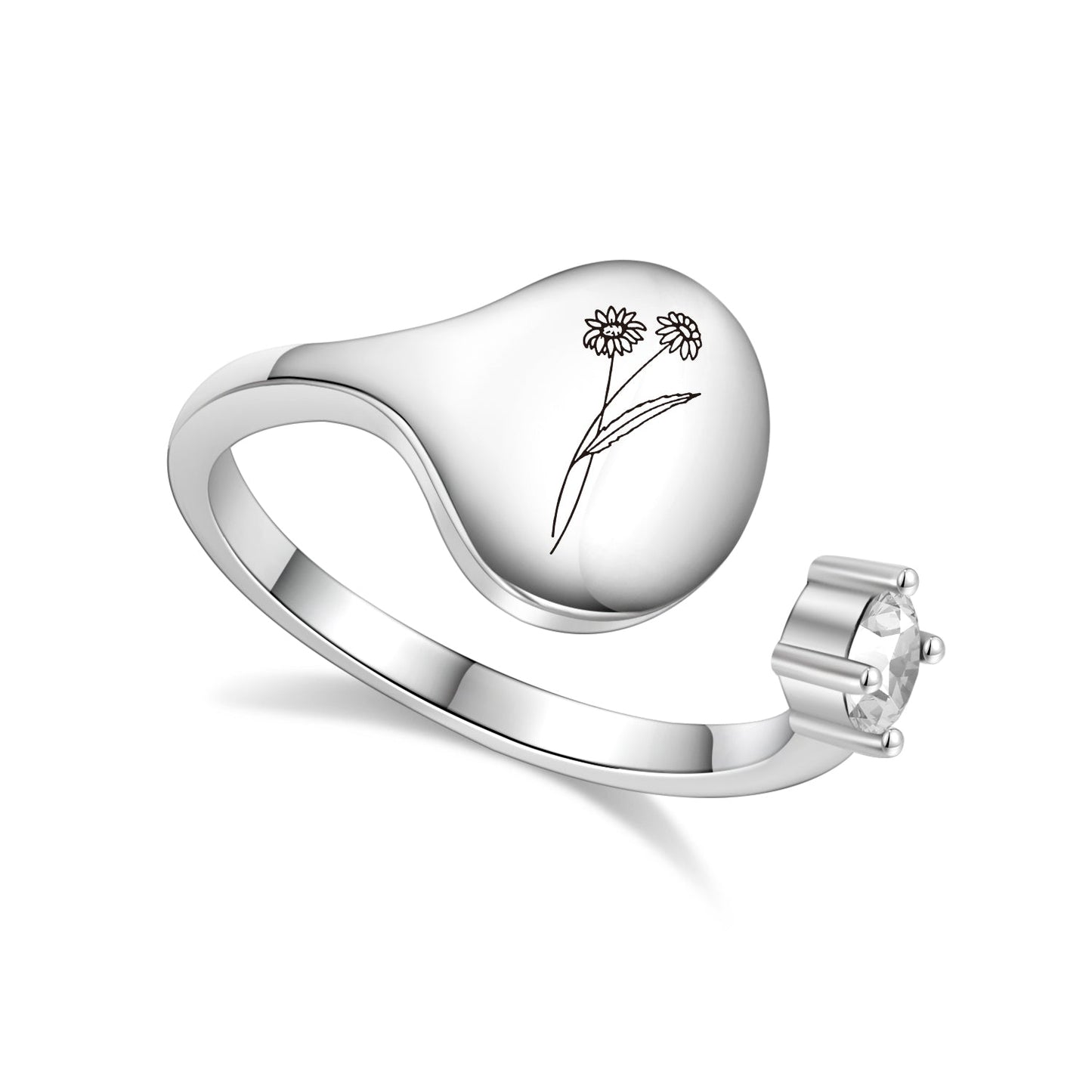 Birth month flower ring