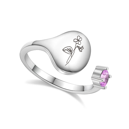 Anillo flor del mes de nacimiento