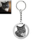 Porte-clés Silhouette de chat cercle